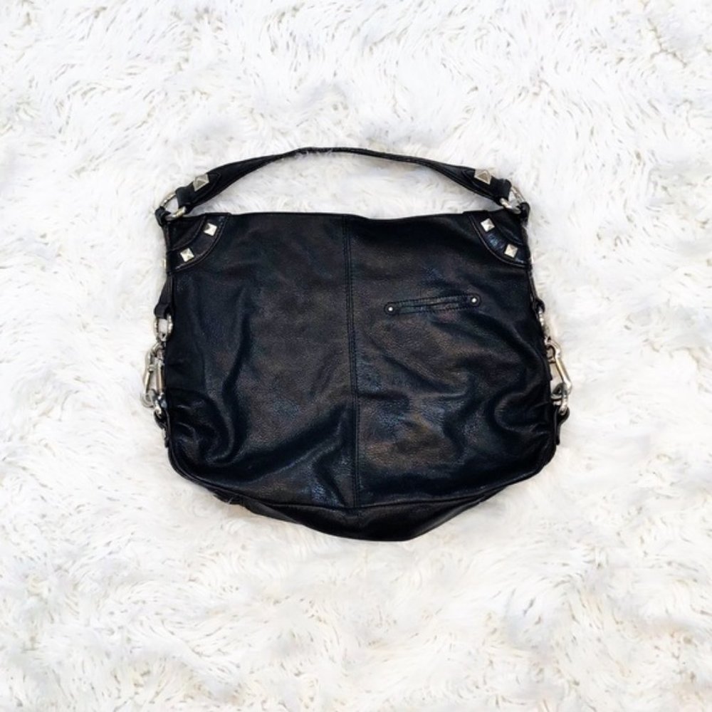 black leather satchel